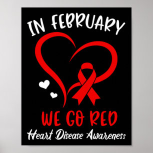 Poster Février Nous allons Red American Heart Disease Awa