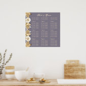 Poster Fiançailles mariage à crème d'ivoire pourpre (Cuisine)