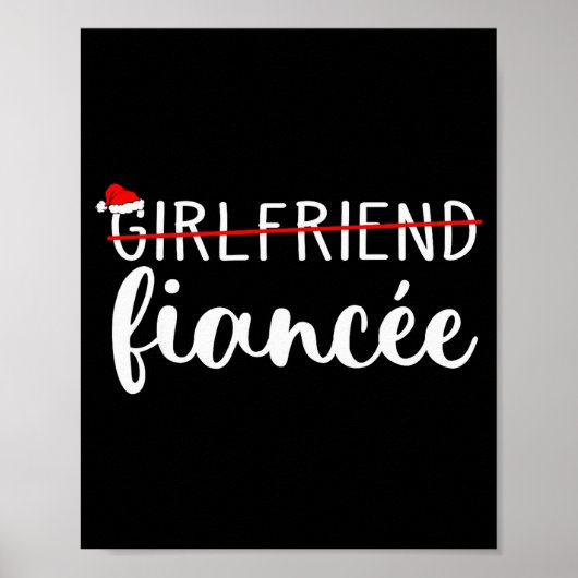 Poster Fiancee Fiance Engaged Couples Matching Christmas  (Devant)