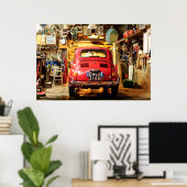 Poster Fiat 500, cinéma rétro, en Italie (Bureau à domicile)