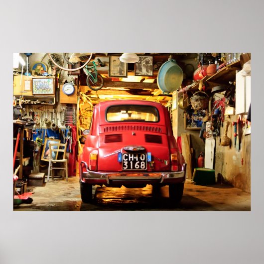 Poster Fiat 500, cinéma rétro, en Italie (Devant)