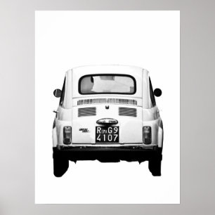 Poster Fiat 500, cinéma vintage, à Rome, Italie