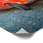 Poster Fiat 500, rouge, voiture italienne classique en It (Coin)