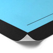 Poster Fiat 600 - bleu clair sur noir (Coin)