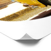 Poster Fiat jaune 500, Cinquecento, en Italie (Coin)