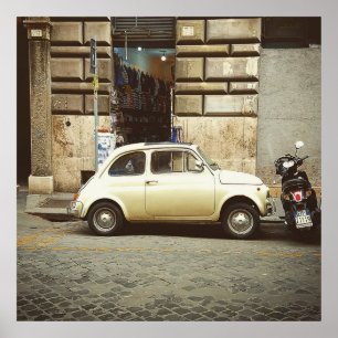 Poster Fiat vintage à Rome