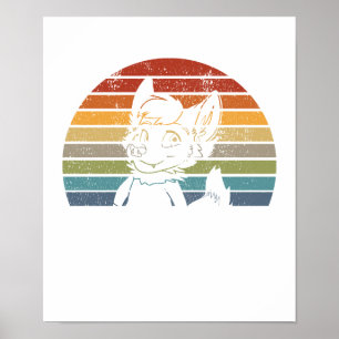 Poster Fibes de furie rétro Vintage Fandom Fursuiter Cade