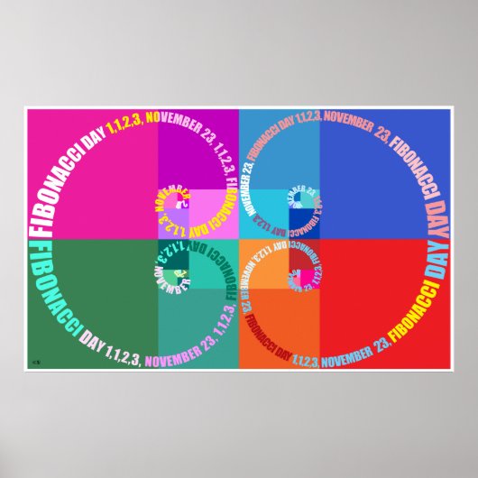 Poster Fibonacci Day, Pop Art, Typographie (Devant)