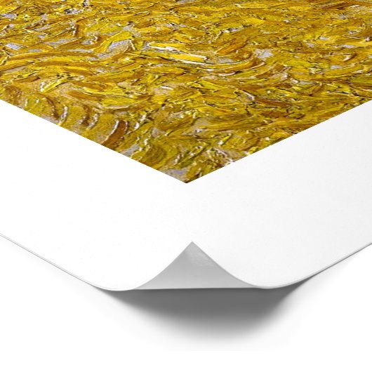 Poster Fibres de blé avec faucheuse à Sunrise Van Gogh (Coin)