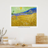 Poster Fibres de blé avec faucheuse à Sunrise Van Gogh (Cuisine)