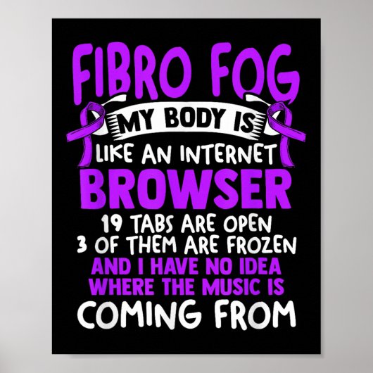 Poster Fibro Fog - Fibro Survivor Funny Fibromyalgia Awar (Devant)