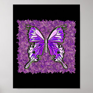 Poster Fibro Lupus Vitré Papillon d'art Spoonie