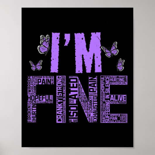Poster Fibromyalgie fine guerrier Fibro Sensibilisation V (Devant)
