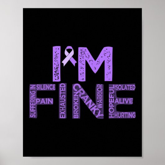 Poster Fibromyalgie fine guerrier Fibro Sensibilisation V (Devant)
