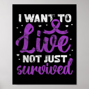 Poster Fibromyalgie Guerrier Je Veux Vivre Pas Seulement