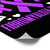 Poster Fibromyalgie guerrière brave forte résistance Fibr (Coin)