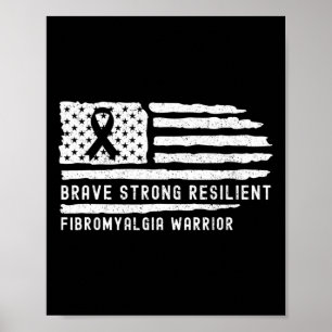 Poster Fibromyalgie Sensibilisation Brave forte résistanc