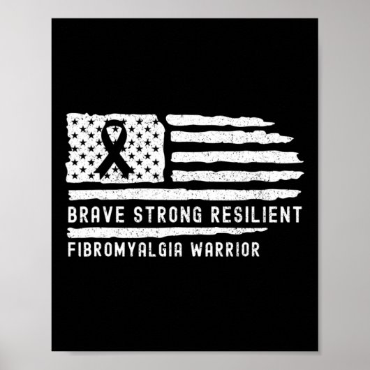 Poster Fibromyalgie Sensibilisation Brave forte résistanc (Devant)