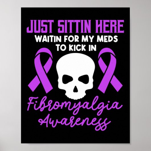 Poster Fibromyalgie Sensibilisation Fibro Warrior Purple  (Devant)