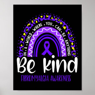 Poster Fibromyalgie Sensibilisation Leopard arc-en-ciel C