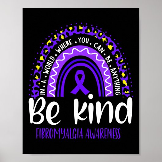 Poster Fibromyalgie Sensibilisation Leopard arc-en-ciel C (Devant)