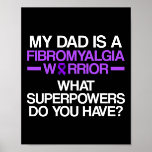Poster Fibromyalgie Survivant papa Warrior 3