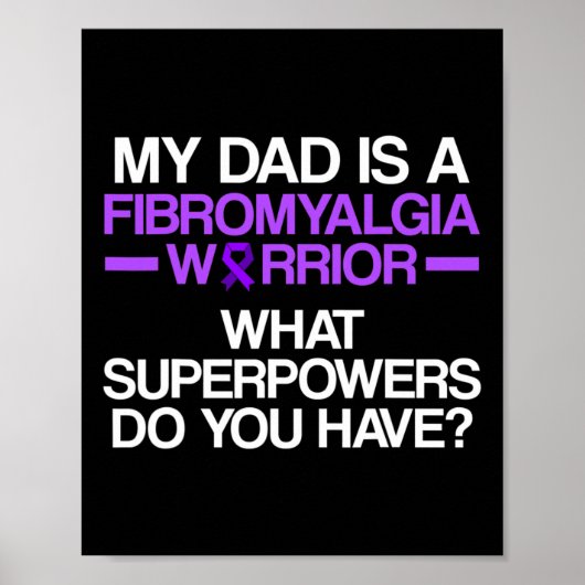 Poster Fibromyalgie Survivant papa Warrior 3 (Devant)