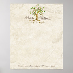 Poster Fiche de signature du Mariage antique Tan Roots de