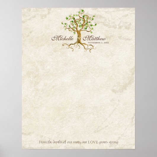 Poster Fiche de signature du Mariage antique Tan Roots de (Devant)