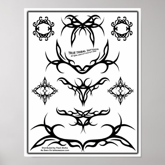 Poster Fiche Flash de tatouage Tribal-Z06 (Devant)