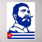 Poster Fidel Castro, Président, Révolution, Cuba, La Hava (Devant)