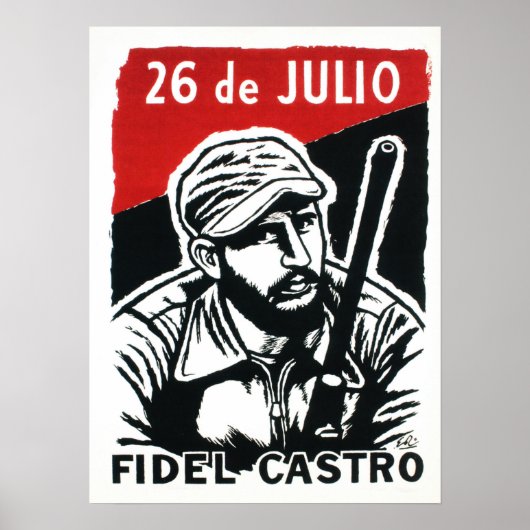 Poster Fidel Castro Propagande du mouvement de la révolut (Devant)