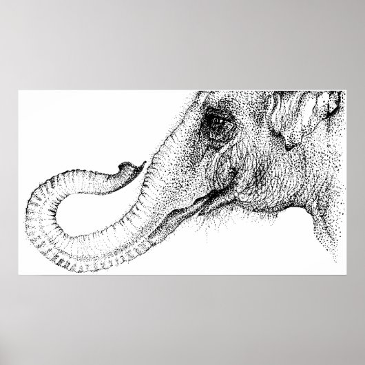 Poster fidèle à 100% d'éléphant par Inkspot (Devant)