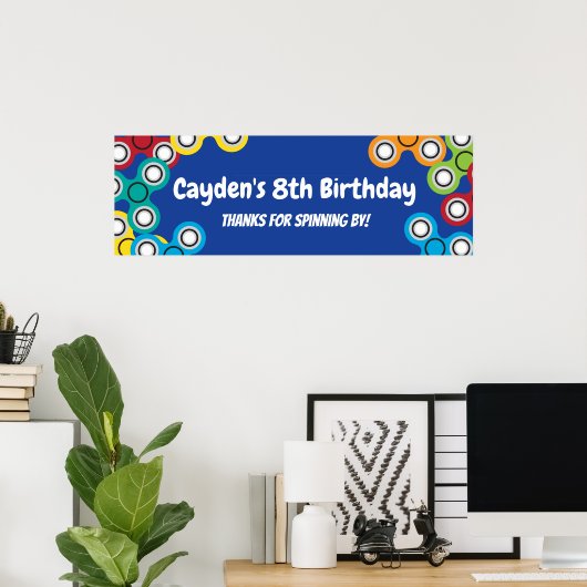 Poster Fidget Spinner Anniversday Party Banner (Bureau à domicile)