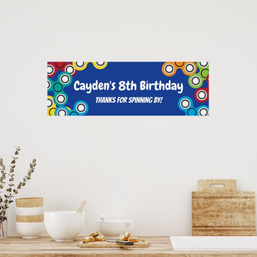 Poster Fidget Spinner Anniversday Party Banner (Cuisine)