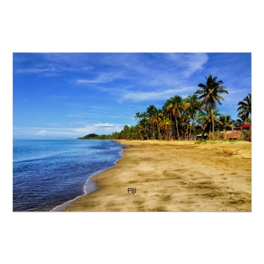 Poster Fidji photo pittoresque (Devant)