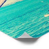 Poster Fidji tropical bula palmiers retro voyage imprimer (Coin)