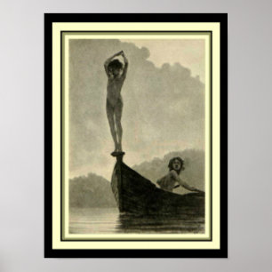 Poster Fidus copie de Nouveau d'art du "piqué" 12 x 16