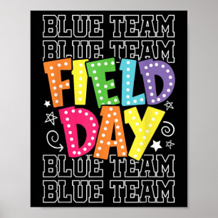 Poster Field Day Blue Team Color War Camp Team Jeu Compe
