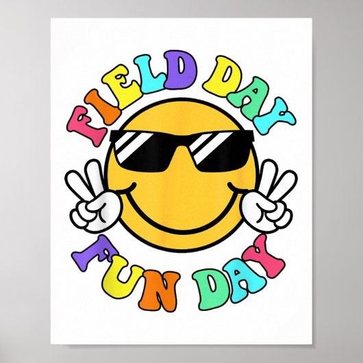 Poster Field Day Fun Day Smile Face Enseignants Field Da (Devant)