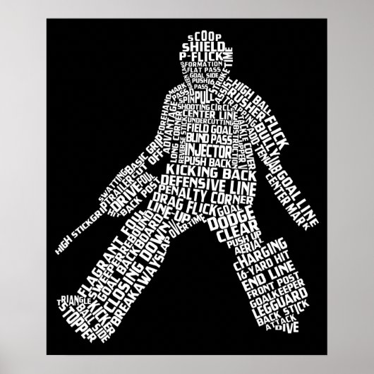 Poster Field Hockey Goalie Word Art (Devant)