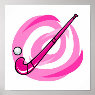 Poster Field Hockey pink logo