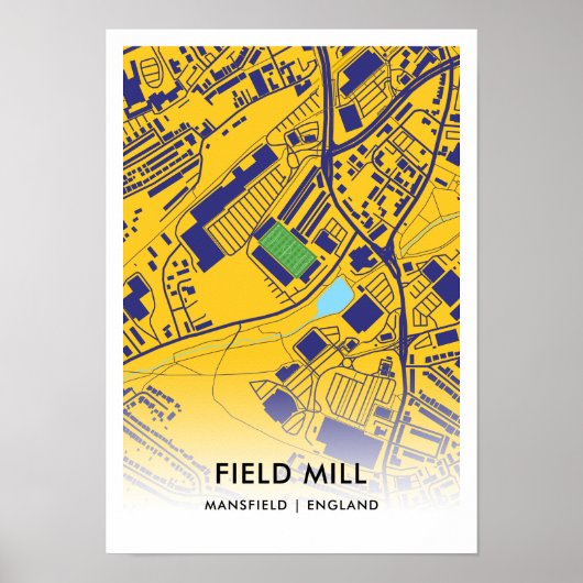Poster Field Mill Stadium Map - Accueil du Mansfield Town (Devant)