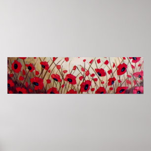 Poster "Field of Poppies 1", Painting by Linda Powell