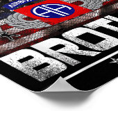 Poster Fier 82e Parachutiste aéroporté Drapeau américain (Coin)