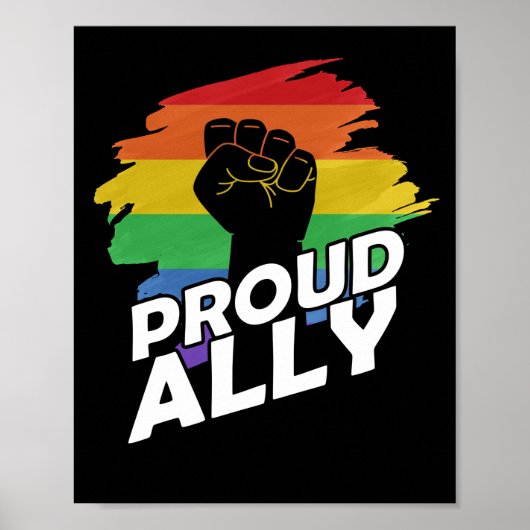 Poster Fier Ally Gay pride LGBT Gay Lesbian Manifestation (Devant)