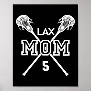 Poster Fier Amour Lacrosse Maman #5 Lax Joueur Numéro 5 M