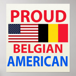 Poster Fier Belge-Américain