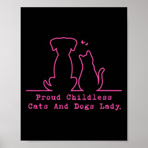 Poster Fier Chats Et Chiens Sans Enfants Femme Vintage