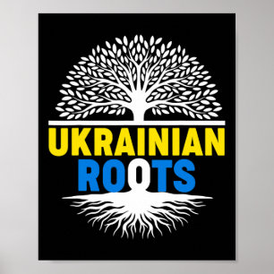 Poster Fier d'être ukrainien natif Drapeau ukrainien Raci